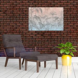 Tablou - Plante tropicale pe perete (90x60 cm)
