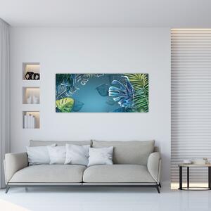 Tablou - Frunzele plantelor tropicale (120x50 cm)