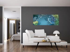 Tablou - Frunzele plantelor tropicale (120x50 cm)