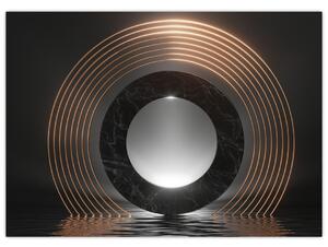 Tablou - Abstracție, luna peste apă (70x50 cm)