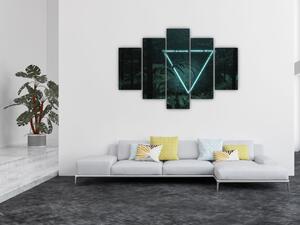 Tablou - Triunghi de neon în junglă (150x105 cm)