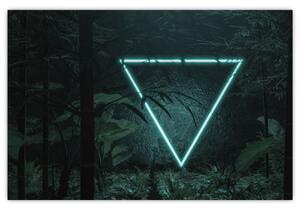 Tablou - Triunghi de neon în junglă (90x60 cm)