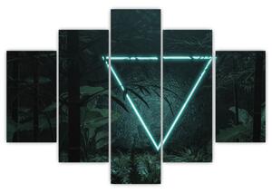 Tablou - Triunghi de neon în junglă (150x105 cm)