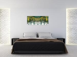 Tablou - Căprioare în pădurea verde (120x50 cm)