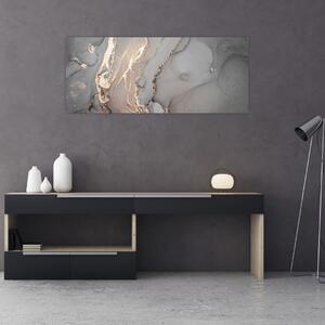 Tablou - Marmură gri-auriu (120x50 cm)