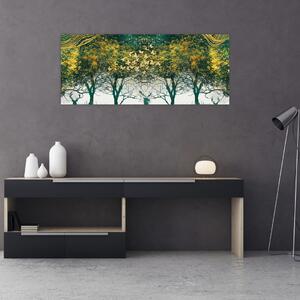 Tablou - Căprioare în pădurea verde (120x50 cm)