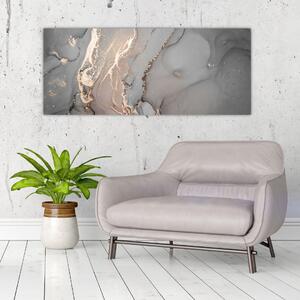 Tablou - Marmură gri-auriu (120x50 cm)