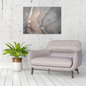 Tablou - Marmură gri-auriu (70x50 cm)