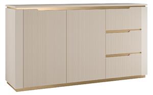 Comodă Comfivo Ovitas, Auriu, Bej, PAL laminat, MDF, 84x153x40cm, 84 kg