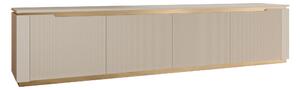 Comodă TV Comfivo Ovitas, Bej, Auriu, MDF, PAL laminat, 50x219x40cm, 79.5 kg