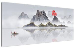 Tablou - Munții în ceață (120x50 cm)