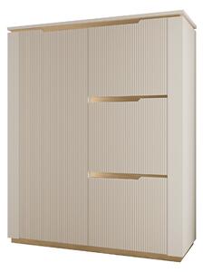 Comodă Comfivo Ovitas I, Bej, Auriu, MDF, PAL laminat, 131x106x40cm, 71 kg