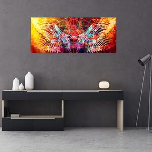 Tablou - Merkaba cu aripi, abstracție (120x50 cm)