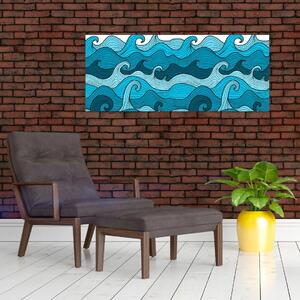 Tablou - Marea, abstracție (120x50 cm)