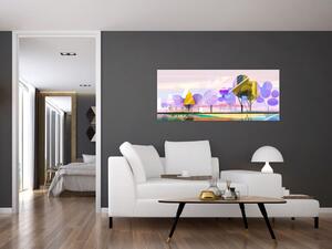 Tablou - Peisaj, abstracție (120x50 cm)