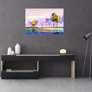 Tablou - Peisaj, abstracție (90x60 cm)