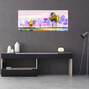 Tablou - Peisaj, abstracție (120x50 cm)