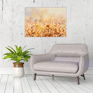Tablou - Frunze în culori de toamnă, pictură în ulei (70x50 cm)