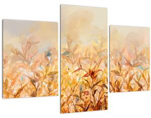Tablou - Frunze în culori de toamnă, pictură în ulei (90x60 cm)