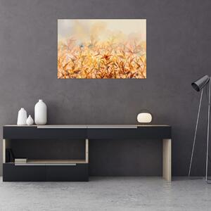 Tablou - Frunze în culori de toamnă, pictură în ulei (90x60 cm)