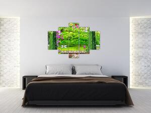 Tablou - Grădina magică cu lebede (150x105 cm)