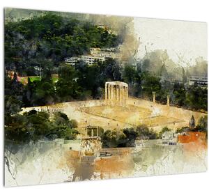Tablou pe sticlă - Templul lui Zeus, Atena, Grecia (70x50 cm)