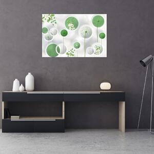 Tablou - Flori în cercuri (90x60 cm)