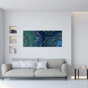 Tablou - Marmură verde- albastru (120x50 cm)