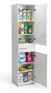 Dulap Multifunctional Adore Diamond, 2 usi, 1 sertar, Alb Lucios, 45x187x40 cm