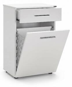 Dulap Baie cu cos de rufe Adore Diamond Mini, sertar, Alb Lucios, 52x83x38 cm