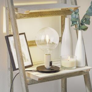 FLOS Lampadina Lampă de masă LED albă, picior negru, Alb, Camera de zi / sufragerie, Metal, Design