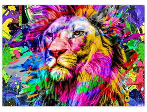 Tablou - 3D imaginea leului (70x50 cm)