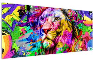 Tablou - 3D imaginea leului (120x50 cm)