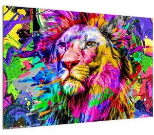 Tablou - 3D imaginea leului (90x60 cm)