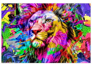 Tablou - 3D imaginea leului (90x60 cm)