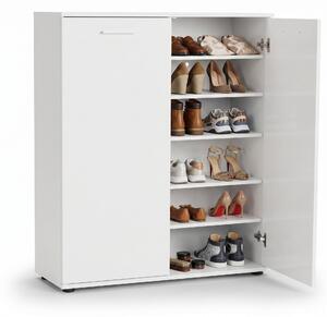 Pantofar Adore Elegance, 2 usi, 5 rafturi, capacitate 24 perechi incaltaminte, Alb - Natur, 91x108x35 cm