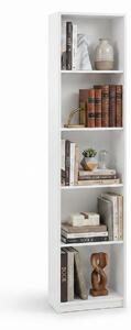 Biblioteca Adore Vargas, 5 Rafturi, Alb, 43x182x26 cm