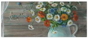 Tablou - Pictură în ulei, flori de câmp (120x50 cm)