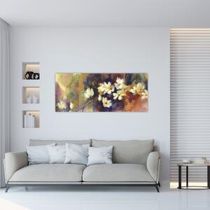 Tablou - Magnolii albe, pictură (120x50 cm)