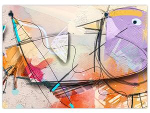 Tablou - Abstract, pasăre (70x50 cm)