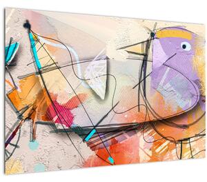 Tablou - Abstract, pasăre (90x60 cm)
