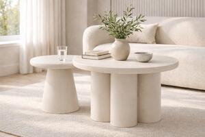 Măsuță de cafea Clav 60 cm și Cylindus 80 cm - bej