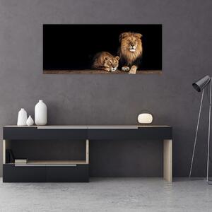 Tablou - Leu și leoaică (120x50 cm)