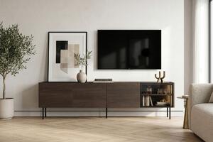 Comodă TV Dunari 220 cm cu picioare metalice - stejar dunin