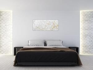 Tablou - Marmură alb- auriu (120x50 cm)