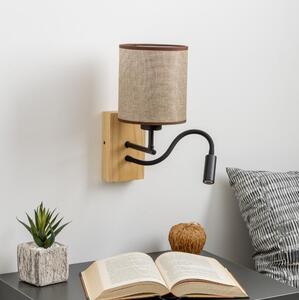 Lampă LED de perete Brilagi NUBILA WOOD 1xE27/25W/230V + LED/3W stejar/maro