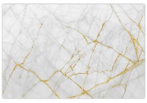 Tablou - Marmură alb- auriu (90x60 cm)