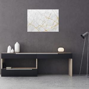Tablou - Marmură alb- auriu (70x50 cm)