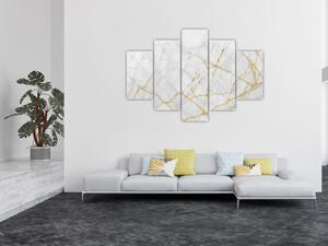 Tablou - Marmură alb- auriu (150x105 cm)