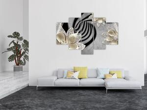 Tablou - 3D Flori aurii (150x105 cm)